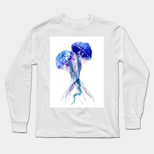 JellyFish, Blue Aqua decor Long Sleeve T-Shirt